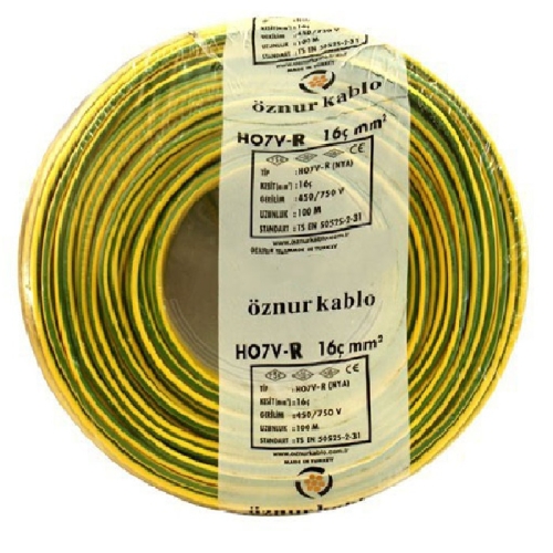 16 mm Siyah NYAF Kablo (H07V-K) PVC İzoleli Tek damarlı İnce Çok Telli  450/750 V 