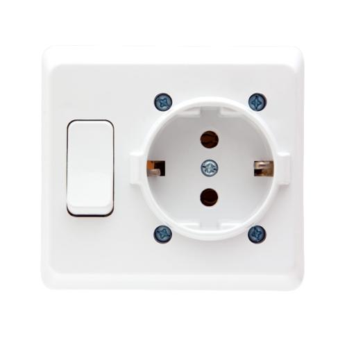 Anahtarlı Topraklı Priz (Beyaz)