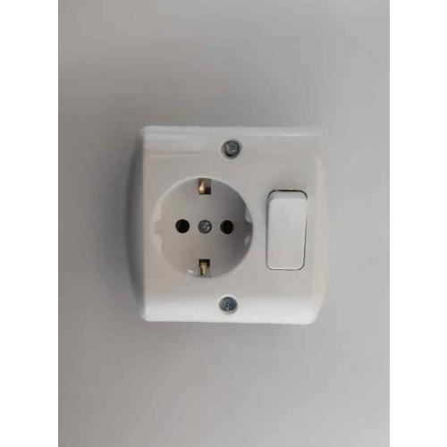 Anahtarlı Topraklı Mobilya Prizi (Beyaz)