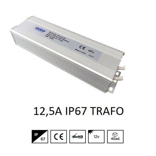 12,5A Harici Led Trafosu 150W 12V IP67