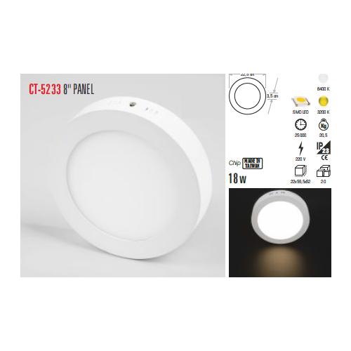18W Led Yuvarlak Armatür (Beyaz ışık)
