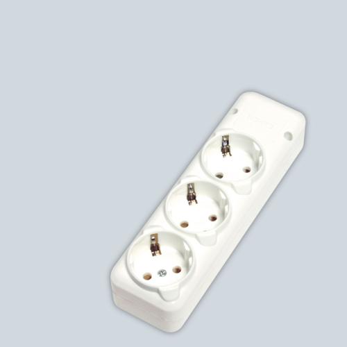 3 lü Topraklı Priz Klemensi Grup Prizler (Beyaz)