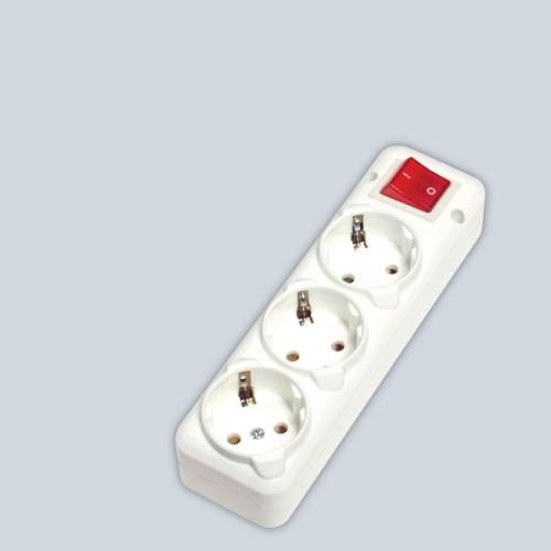 3 lü Topraklı Anahtarlı Priz Klemensi Grup Prizler (Beyaz)