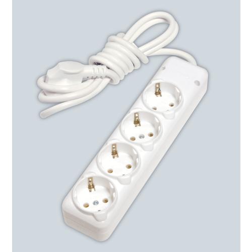 4 lü Topraklı Priz 3mt. Grup Prizler (Beyaz)