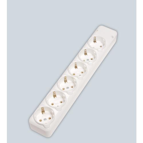 6 lı Topraklı Priz Klemensi Grup Prizler (Beyaz)