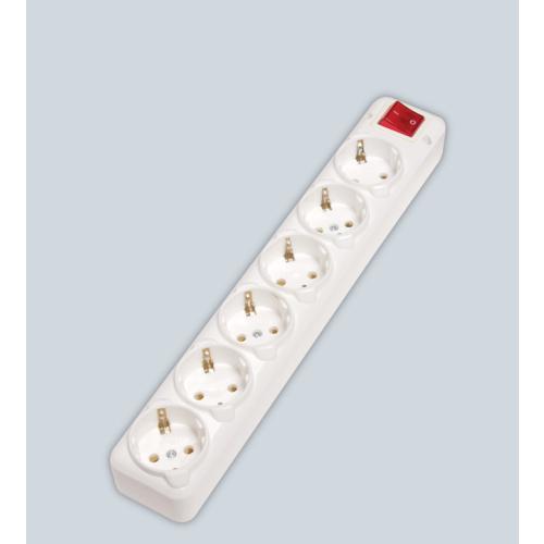 6 lı Topraklı Anahtarlı Priz Klemensi Grup Prizler (Beyaz)