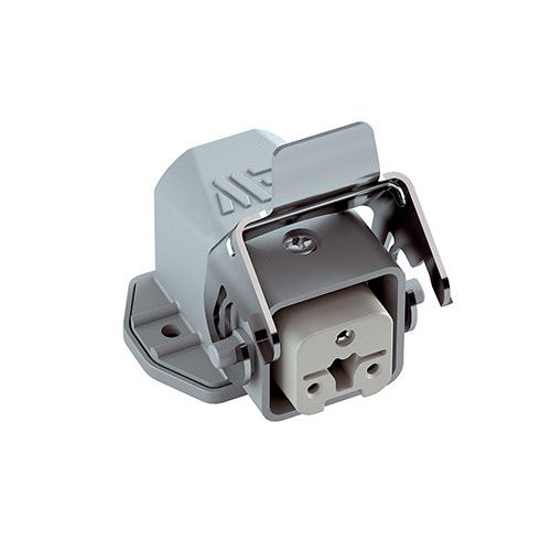 3X10 A Eğik Makine Prizi (Kablo Geçişli-Arka Girişli) (Rakorsuz)