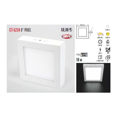 Sıva Üstü Led Panel Armatürü 18w Beyaz ışık