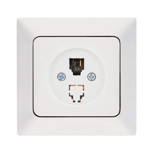 Tekli Numeris Telefon Prizi Aras (Beyaz) (Cat3) (Çerçeve Hariç)