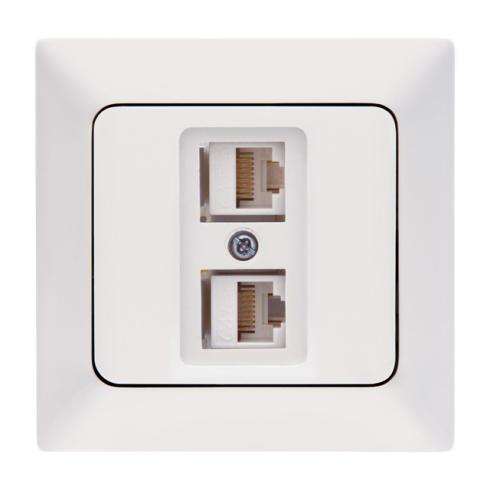 Data+Numeris Priz (Cat6+Cat3) Aras (Beyaz) (Çerçeve Hariç)