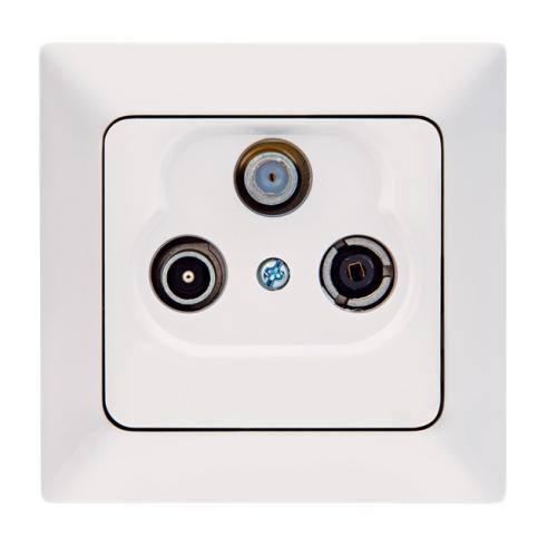 Uydu Prizi Sonlu (Sat-Tv-Rd) Aras (Beyaz) (Çerçeve Hariç)