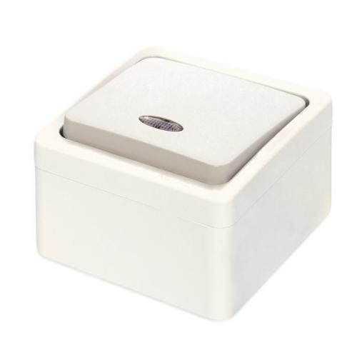 Sıva Üstü Işıklı Light Anahtar Murat (Beyaz)