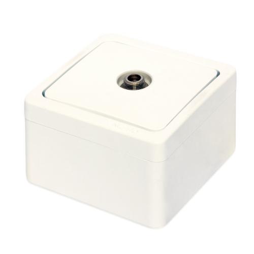 Sıva Üstü Tekli Uydu Sat Priz (Geçişli-Sonlu) Murat (Beyaz)