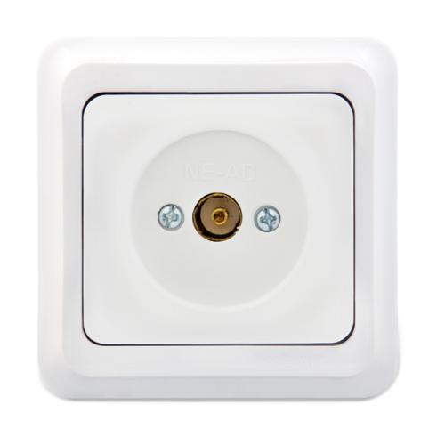 TV Anten Prizi (Geçişli-Sonlu) Fırat (Beyaz) (Çerçeve Dahil)