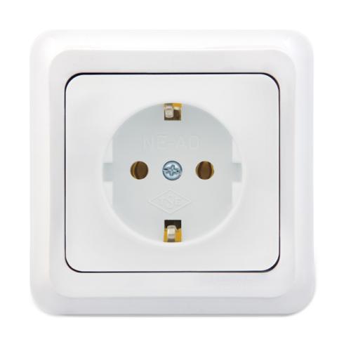 Topraklı Priz Fırat (Beyaz) (Çerçeve Dahil)