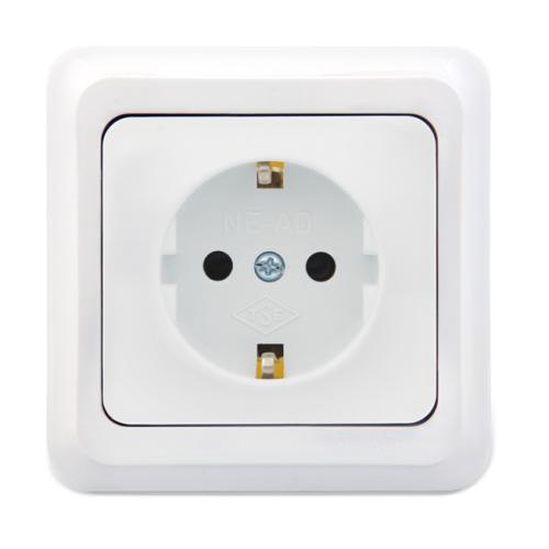 Çocuk Korumalı Topraklı Priz Fırat (Beyaz) (Çerçeve Dahil)