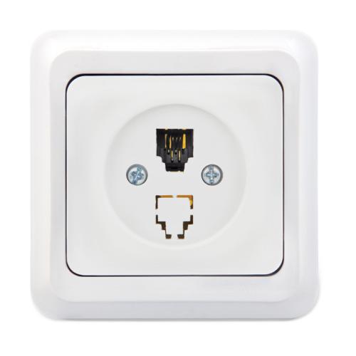 Tekli Numeris Telefon Prizi Fırat (Beyaz) (Cat3) (Çerçeve Dahil)