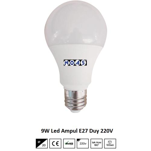 9W Led Ampul E27 Günışığı 3200K 220V