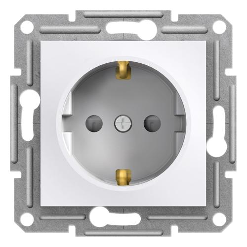 Asfora Topraklı priz çocuk korumalı Çerçeve Hariç Beyaz