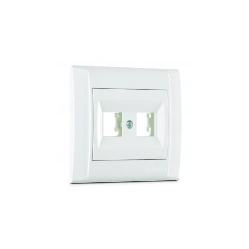 İkili Data Priz Boş Defne Çerçevesiz Beyaz