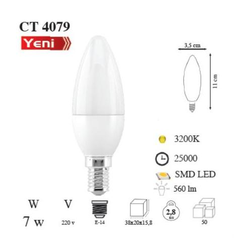 7W Ledli Buji Ampul Günışığı