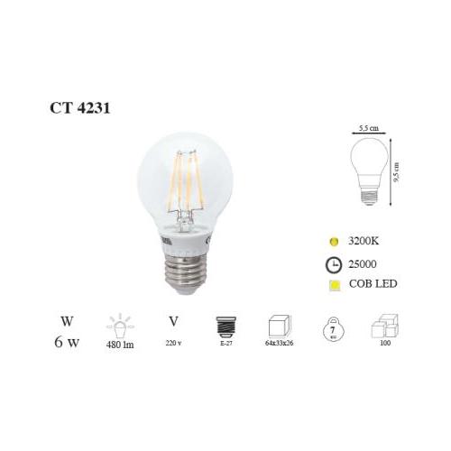 6W Edison Cob Led Ampul (Günışığı)