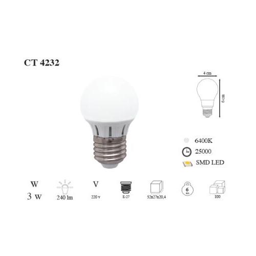 Edison Led Ampul (3W)(Beyaz Işık)