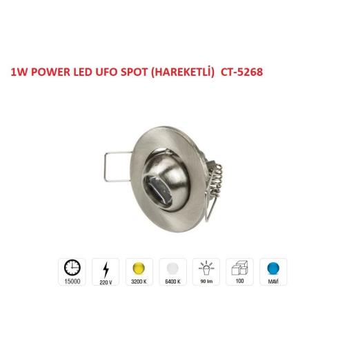 1Watt Power Led Ufo Hareketli Spot Amber