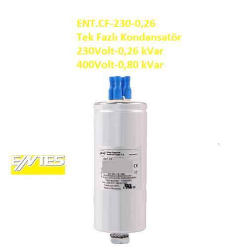 Silindir Kondansatör 1Faz 230V 0,26 kvar
