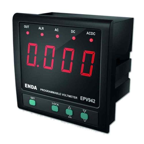 Voltmetre 96x96mm  (2 Alarm Çıkışlı) 110V AC İzoleli RS845 Modbus