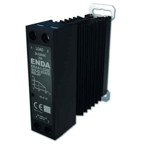 Monofaze 2xSolid State Röle 25A 24-280V AC ERAA1 Serisi Ray Montajlı Soğutuculu 