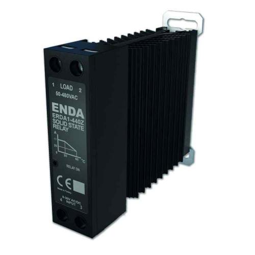 Monofaze 2xSolid State Röle 2x40A 24-280V AC (Fanlı) ERDA2 Serisi Ray Montajlı Soğutuculu 