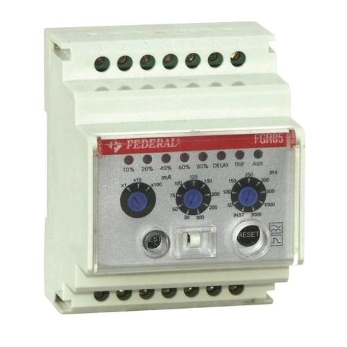 FGR-05 Kaçak Akım Algılama Rölesi (30-3000mA) (0,1-2 sn açma zamanı) 110/220 AC