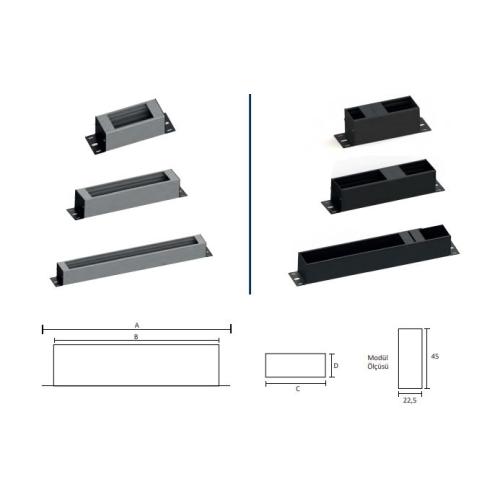 Modüler bürotik Blok (12 Modül için Boş Blok) Gri