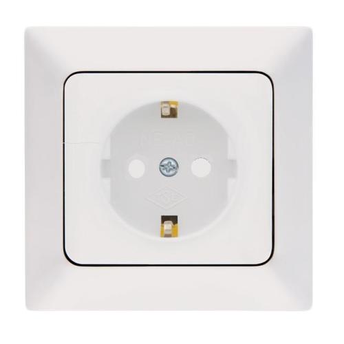 Çocuk Korumalı Topraklı Priz Aras (Beyaz) (Çerçeve Hariç)