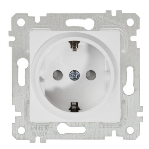 Rita Topraklı Priz Çocuk Korumalı Beyaz Çerçevesiz