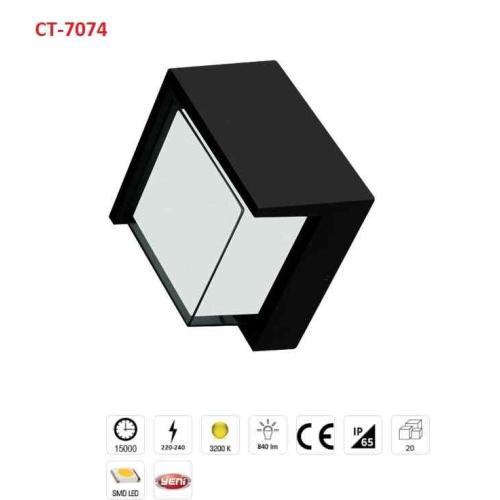 Sıva Üstü Modern Led Aplik 12 W Siyah Kasa Günışığı