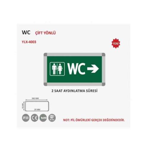 WC Yönlü Ledli Çıkış Armatürü-2Saat Exit Aydınlatma