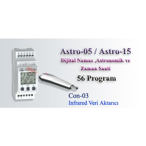 Astronomik Zaman Saati (2 Kontak 16A Ekran Aydınlatmalı 24 Programlı Aç-Kapa 12 Program)