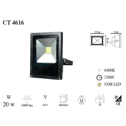 20W  Led Projektör (Beyaz Işık)