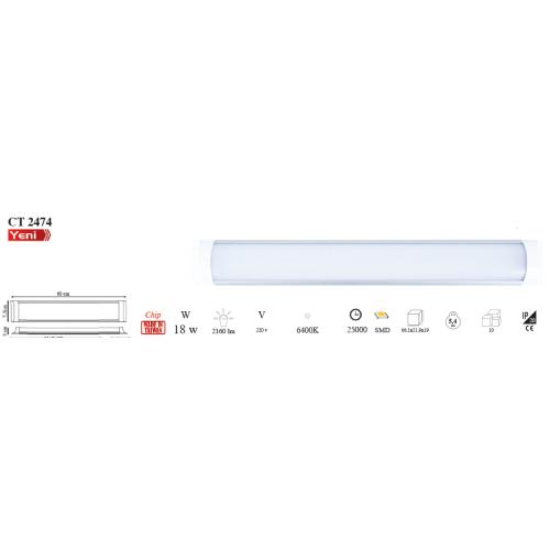 18W Ledli Bant Armatür (Beyaz Işık)