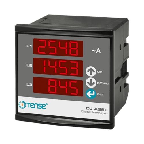 DJ-A96T Trifaze Dijital Ampermetre 3x4 Hane LED Display | 96x96 Panel Tipi Ölçüm Cihazı