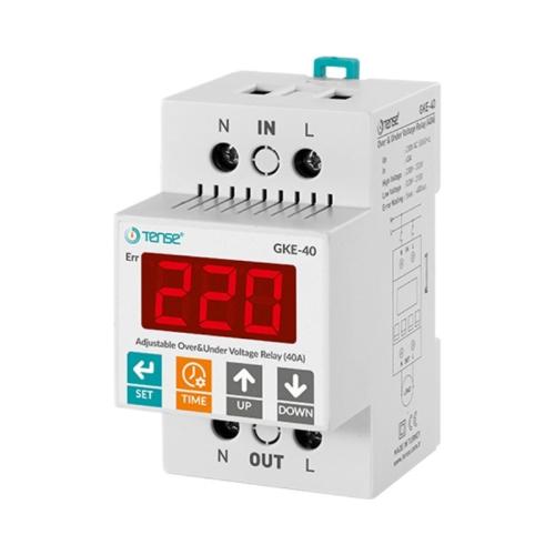 GKE-40 Dijital Ayarlı Aşırı ve Düşük Monofaze Gerilim Kontrol Rölesi (40A)