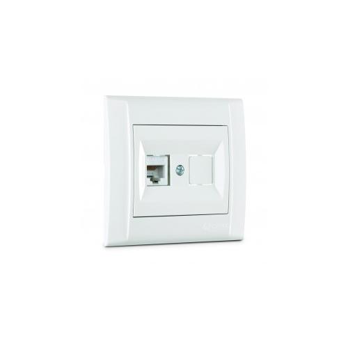 İkili Data Prizi 1 Ad, Cat 6 Defne Çerçevesiz Beyaz