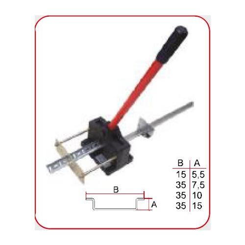 Mekanik Ray Kesme Makası (4 çeşit ray (35x7,5-35x15-10x35-15x35) ve 3x30 mm bakır bara keser ve raya 5,5 mm delik deler)