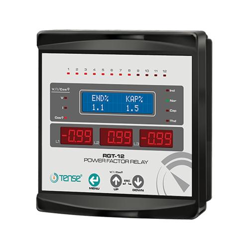 RGT-12 12 Kademe Reaktif Güç Kontrol Rölesi | Trifaze Kompanzasyon Rölesi