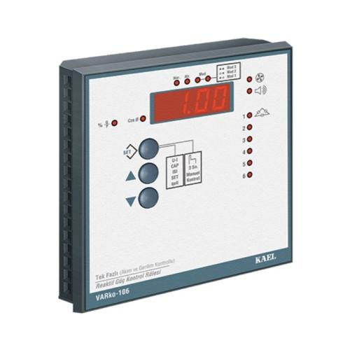VARko-106 6 Kademeli Tek Faz Kontrollü Reaktif Güç Kontrol Rölesi