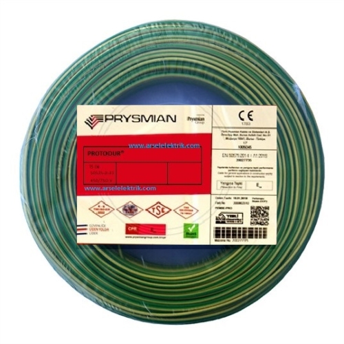 NYAF Kablo 0,75mm2 Sarı Yeşil