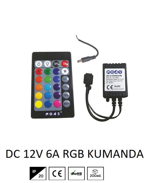 RGB Kumanda 6A 12V DC